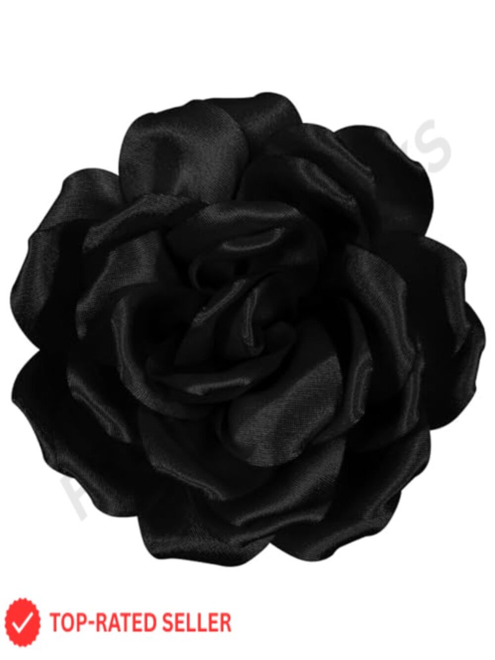 Large Rose Flower Hair Clip & Brooch Pin Fabric Art Plated Alloy
